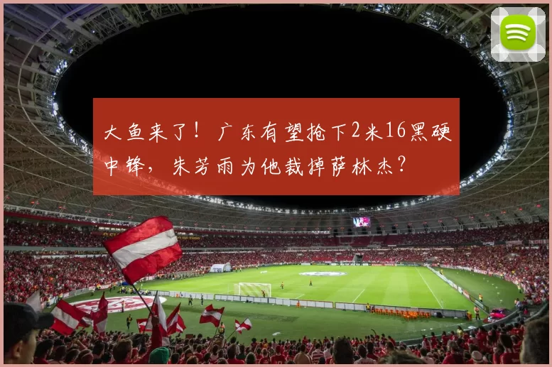 大鱼来了！广东有望抢下2米16黑硬中锋，朱芳雨为他裁掉萨林杰？